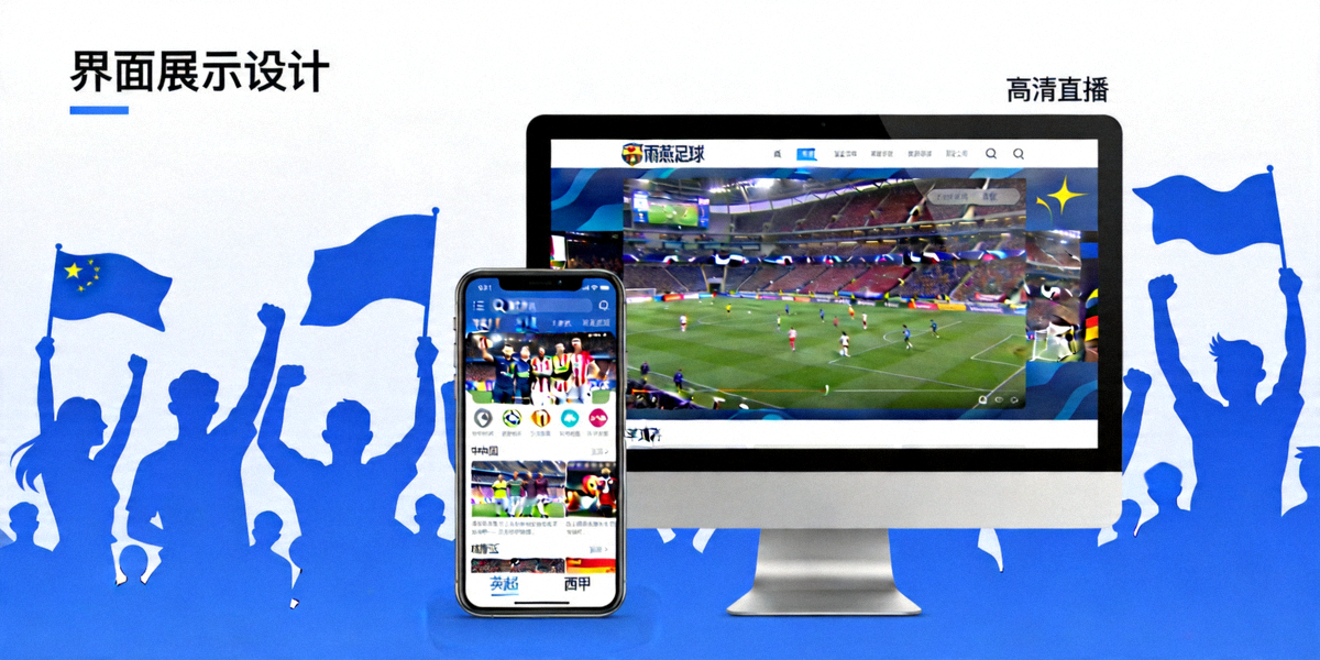 中国球迷在雨燕足球平台观看英超西甲高清直播的电脑和手机界面展示